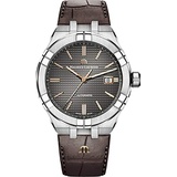 Maurice Lacroix Mens 42MM Automatic Anthracite Dial Strap Watch