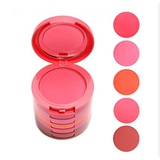 Meao Multi-layer 5 Colors Blusher Compact Powder Makeup - Facial Base Foundation Pressed Powder Cheek Cosmetics with Brush - Pro Face Sheer Matte Mineral Blush Contouring Kit Base