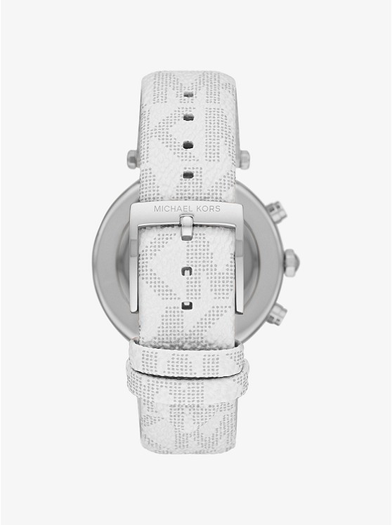 마이클코어스 Michael Kors Oversized Parker Pave Silver-Tone and Logo Watch