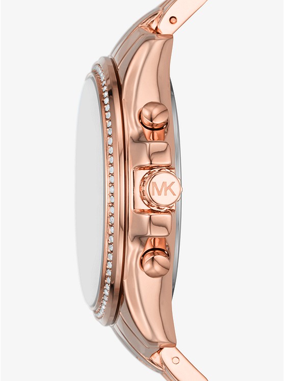 마이클코어스 Michael Kors Oversized Pilot Pave Rose Gold-Tone Watch