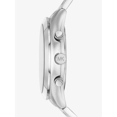 마이클코어스 Michael Kors Oversized Slim Runway Silver-Tone Watch And Logo Bracelet Set