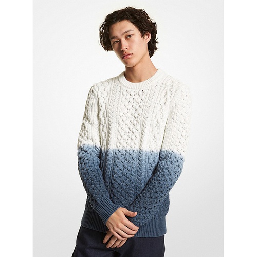 마이클코어스 Michael Kors Mens Ombre Cable Cotton Blend Sweater