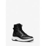 Michael Kors Mens Asher Logo Jacquard and Leather Boot