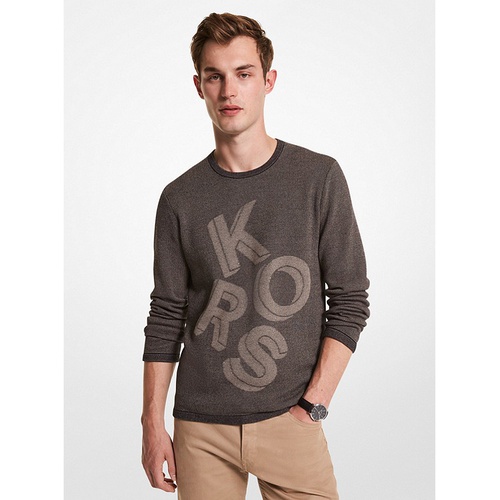 마이클코어스 Michael Kors Mens Logo Jacquard Cotton Sweater