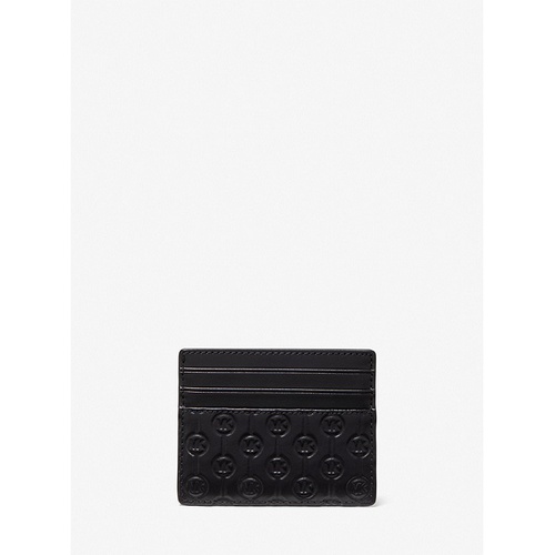 마이클코어스 Michael Kors Mens Hudson Logo Embossed Leather Tall Card Case