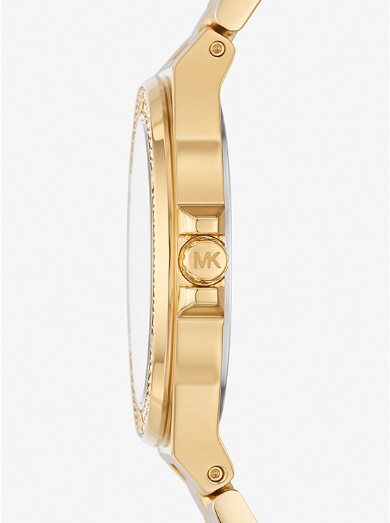 마이클코어스 Michael Kors Mini Lennox Pave Gold-Tone Watch