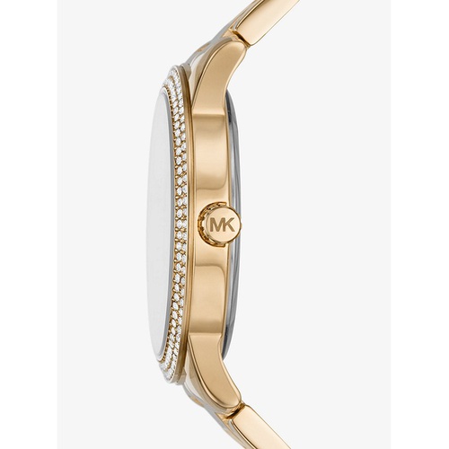 마이클코어스 Michael Kors Oversized Tibby Pave Gold-Tone Watch