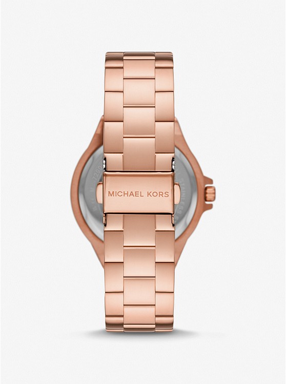 마이클코어스 Michael Kors Lennox Pave Logo Rose Gold-Tone Watch and Bracelet Set