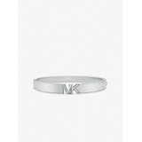 Michael Kors Platinum-Plated Brass Pave Logo Bangle