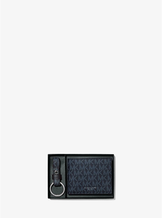 Michael Kors Mens Logo Slim Billfold Wallet With Keychain
