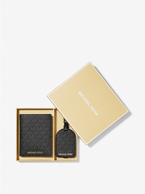 마이클코어스 MICHAEL Michael Kors Logo Passport Case and Luggage Tag Gift Set