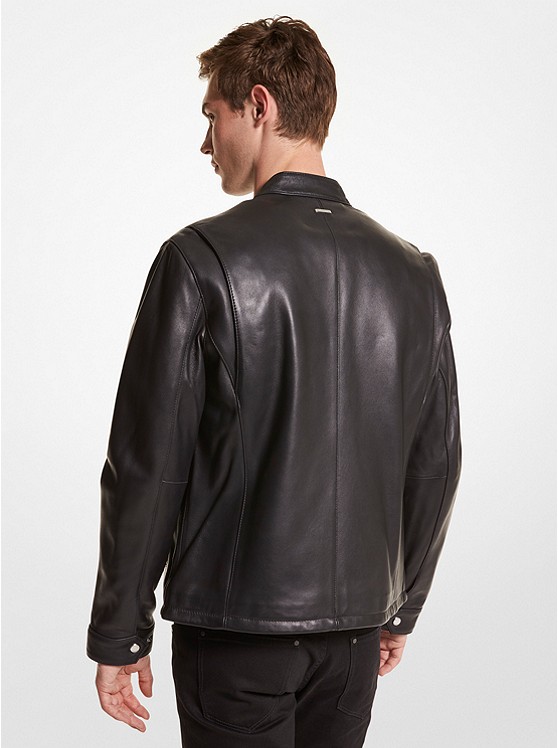 마이클코어스 Michael Kors Mens Leather Moto Jacket