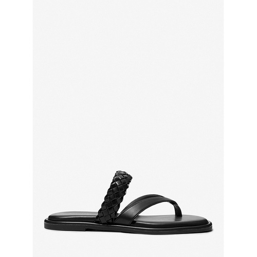 마이클코어스 MICHAEL Michael Kors Alba Braided Faux Leather Slide Sandal