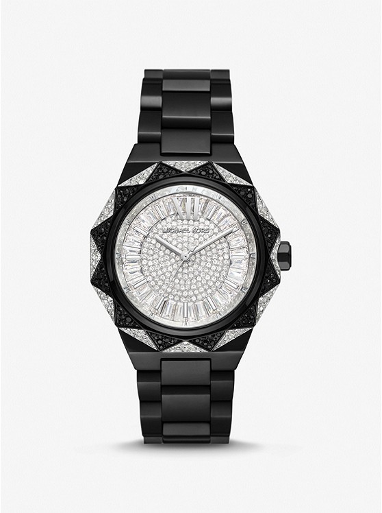 Michael Kors Oversized Raquel Pave Black-Tone Watch