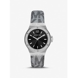 Michael Kors Lennox Pave Silver-Tone and Logo Watch