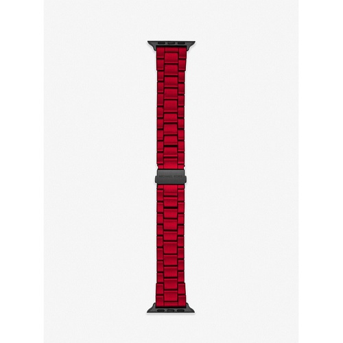 마이클코어스 Michael Kors Red-Coated Stainless Steel Strap For Apple Watch