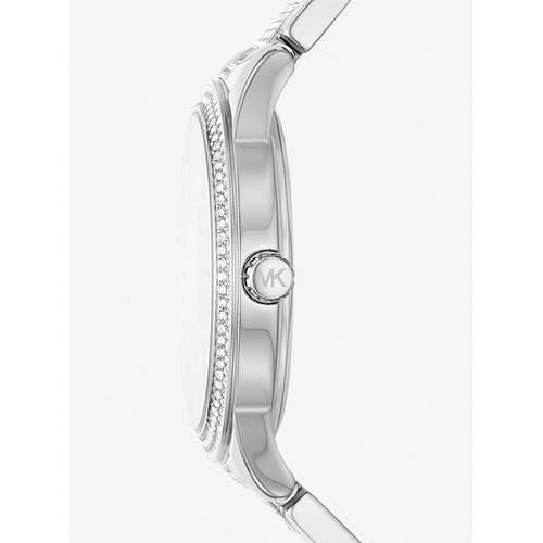 마이클코어스 Michael Kors Oversized Tibby Pave Silver-Tone Watch