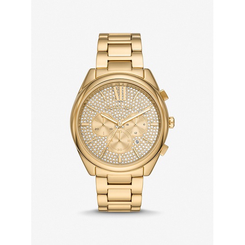 마이클코어스 Michael Kors Oversized Janelle Pave Gold-Tone Watch