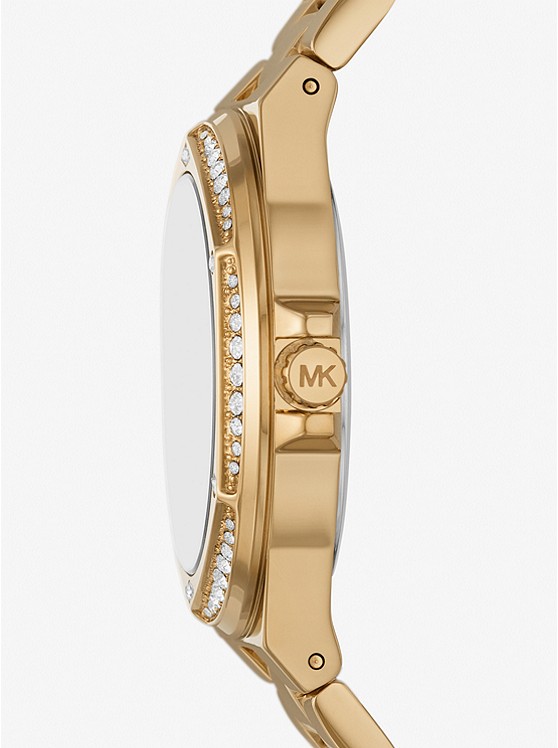 마이클코어스 Michael Kors Lennox Pave Logo Gold-Tone Watch and Bracelet Set