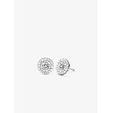 Michael Kors Precious Metal-Plated Sterling Silver Pave Logo Stud Earrings