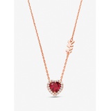 Michael Kors 14K Rose Gold-Plated Sterling Silver Crystal Heart Necklace