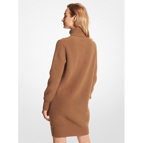 마이클코어스 MICHAEL Michael Kors Ribbed Wool and Cashmere Blend Turtleneck Sweater Dress