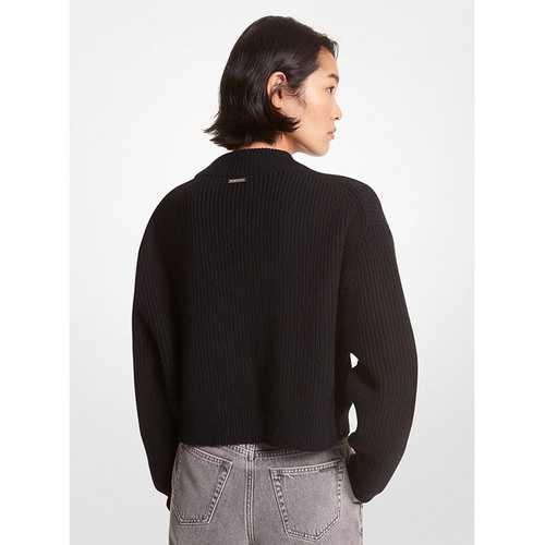 마이클코어스 MICHAEL Michael Kors Embellished Logo Wool Blend Sweater