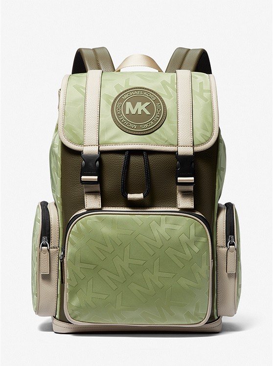 Michael Kors Mens Kent Logo Jacquard Nylon Utility Backpack