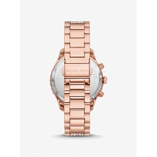 마이클코어스 Michael Kors Oversized Layton Pave Rose Gold-Tone Watch
