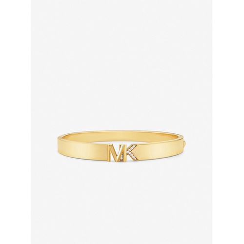 마이클코어스 Michael Kors 14K Gold-Plated Brass Pave Logo Bangle