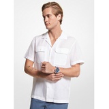 Michael Kors Mens Linen Short-Sleeve Shirt