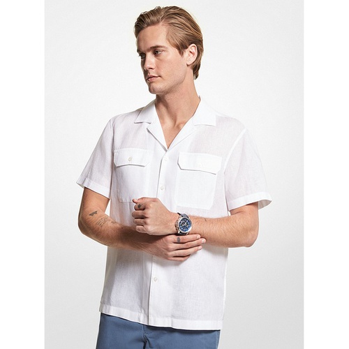 마이클코어스 Michael Kors Mens Linen Short-Sleeve Shirt