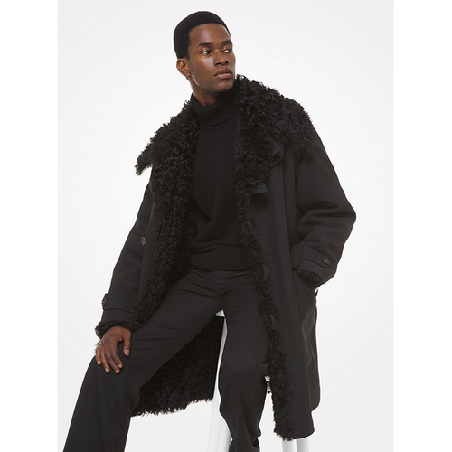 마이클코어스 Michael Kors Mens Wool and Cotton Shearling-Lined Coat