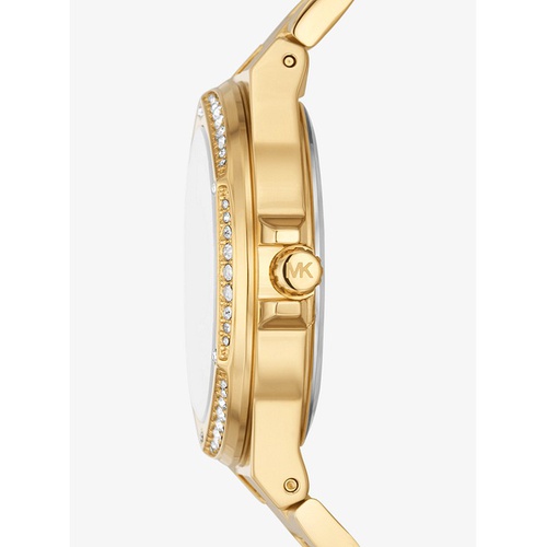 마이클코어스 Michael Kors Lennox Pave Logo Gold-Tone Logo Watch