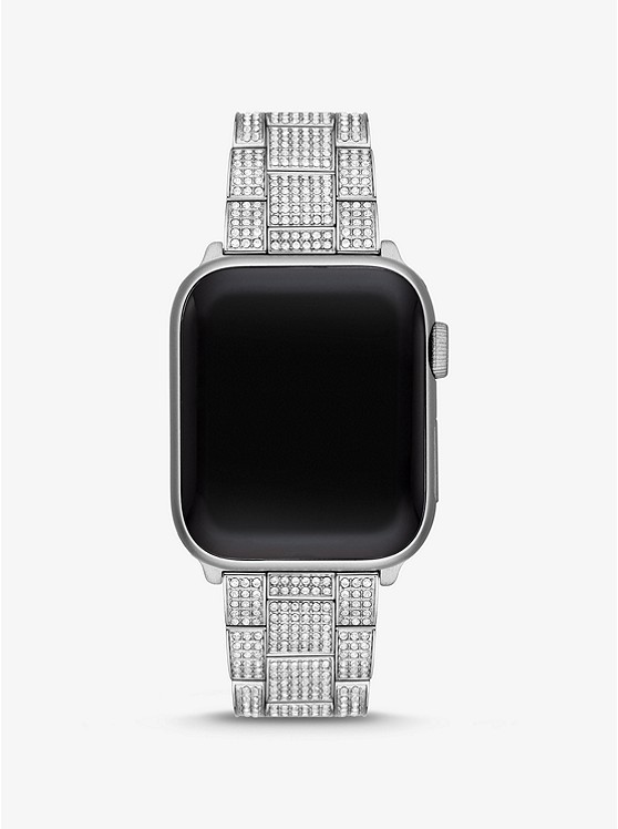 마이클코어스 Michael Kors Pave Silver-Tone Strap For Apple Watch