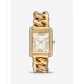 Michael Kors Oversized Emery Pave Gold-Tone Curb Link Watch