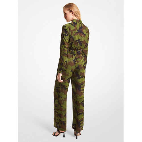 마이클코어스 MICHAEL Michael Kors Camouflage Silk Georgette Jumpsuit