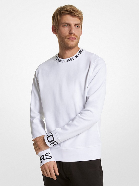 Michael Kors Mens Logo Tape Cotton Blend Sweater