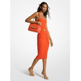 MICHAEL Michael Kors Ribbed Stretch Viscose Belted Bustier Dress