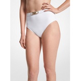 MICHAEL Michael Kors Stretch Nylon High-Waist Belted Bikini Bottom