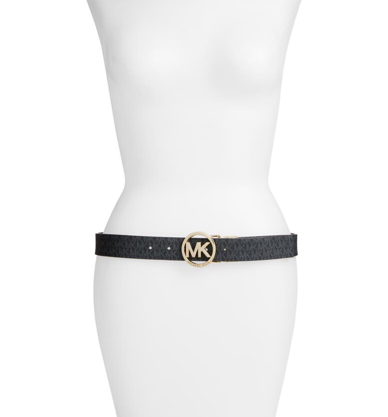 마이클코어스 MICHAEL Michael Kors Logo Reversible Leather Belt_CHOCOLATE/ BLACK