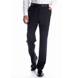 Classic Fit Black Solid Suit Separate Pants