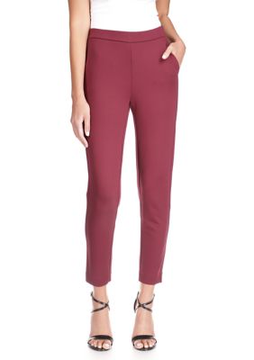Womens Solid Pull On Trousers