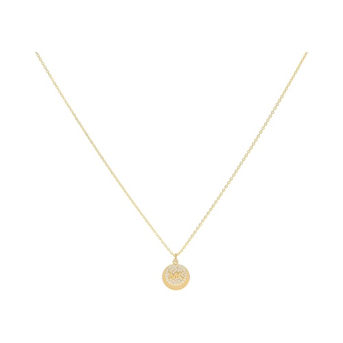 마이클코어스 Michael Kors 14K Gold-Plated Sterling Silver Pave Engravable Pendant Necklace