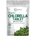 Micro Ingredients Organic Chlorella Tablets, 500mg Per Tablet, 720 Tabs (360 Grams), 4 Months Supply, Broken Cell Wall, Rich in Vegan Protein & Vitamins, No Filler, No Additives & Non-GMO Pure Green