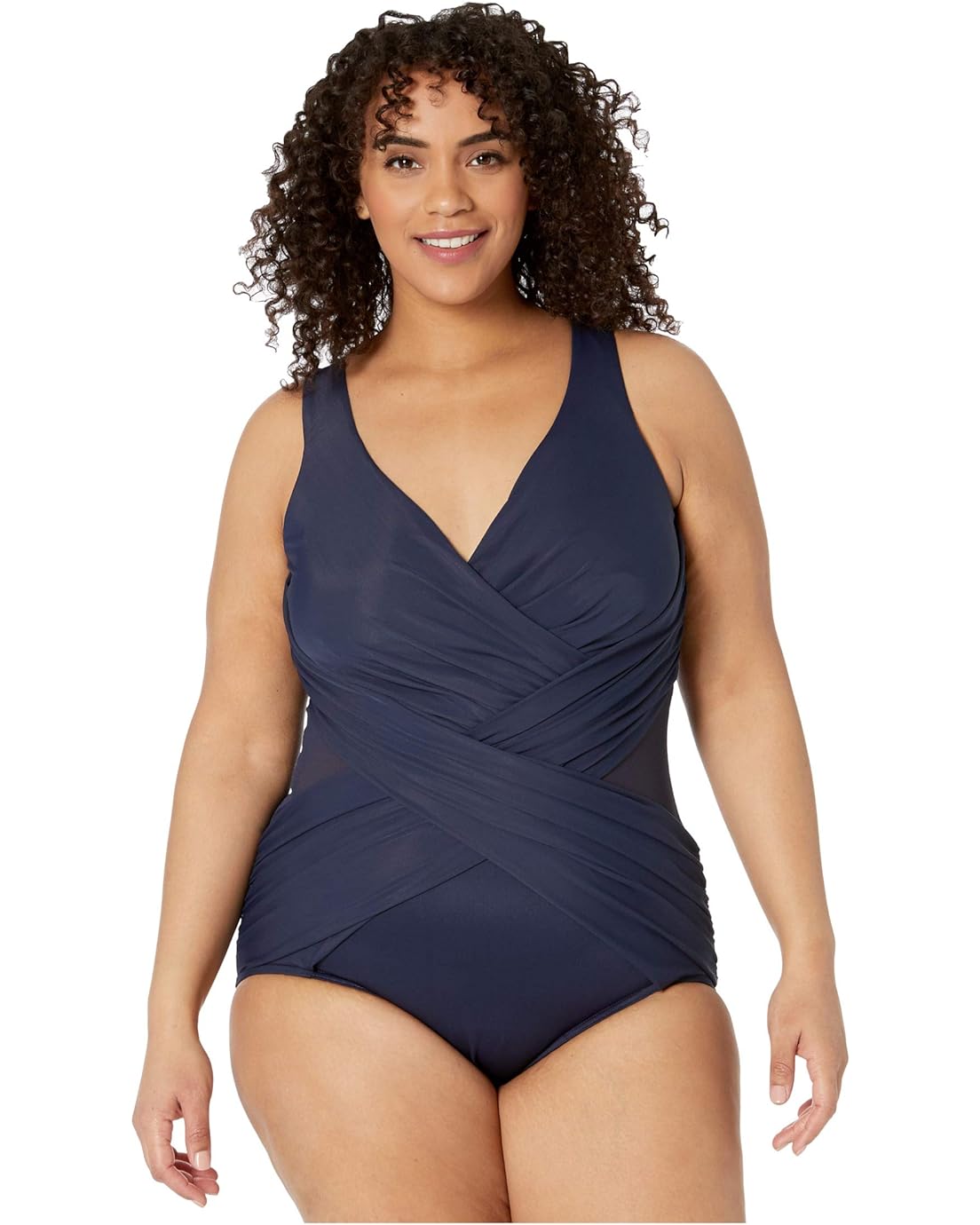 Miraclesuit Plus Size Solid Crossover One-Piece