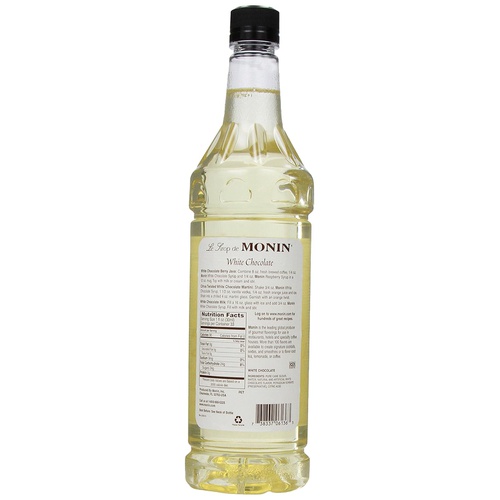  Monin Flavored Syrup, White Chocolate, 33.8-Ounce Plastic Bottles (Pack of 4)