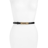 Moschino Logo Skinny Leather Belt_BLACK