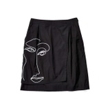Moschino Abstract Faces Wrap Skirt