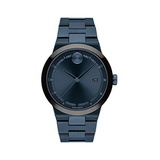 Movado Mens Bold Fusion Swiss Quartz Watch with Stainless Steel Strap, Blue, 20 (Model: 3600661)